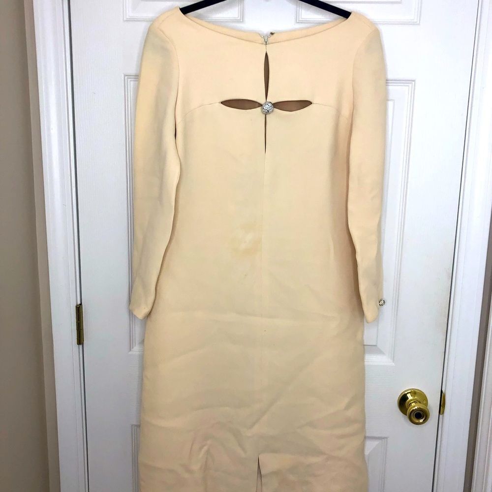 Vintage Vera Hicks long sleeve key hole dress, size medium